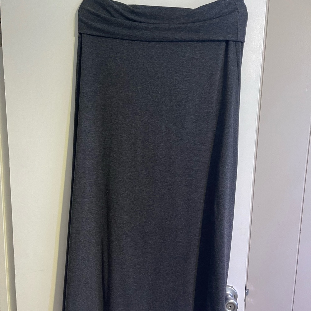 Dark gray, LuLaRoe maxi skirt. Size L